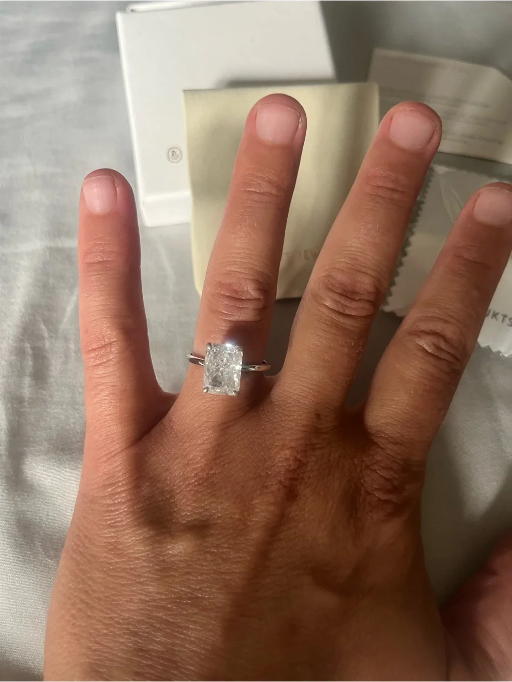 OBJKT Jewelry Radiant Emerald-Cut Solitaire Ring in Silver